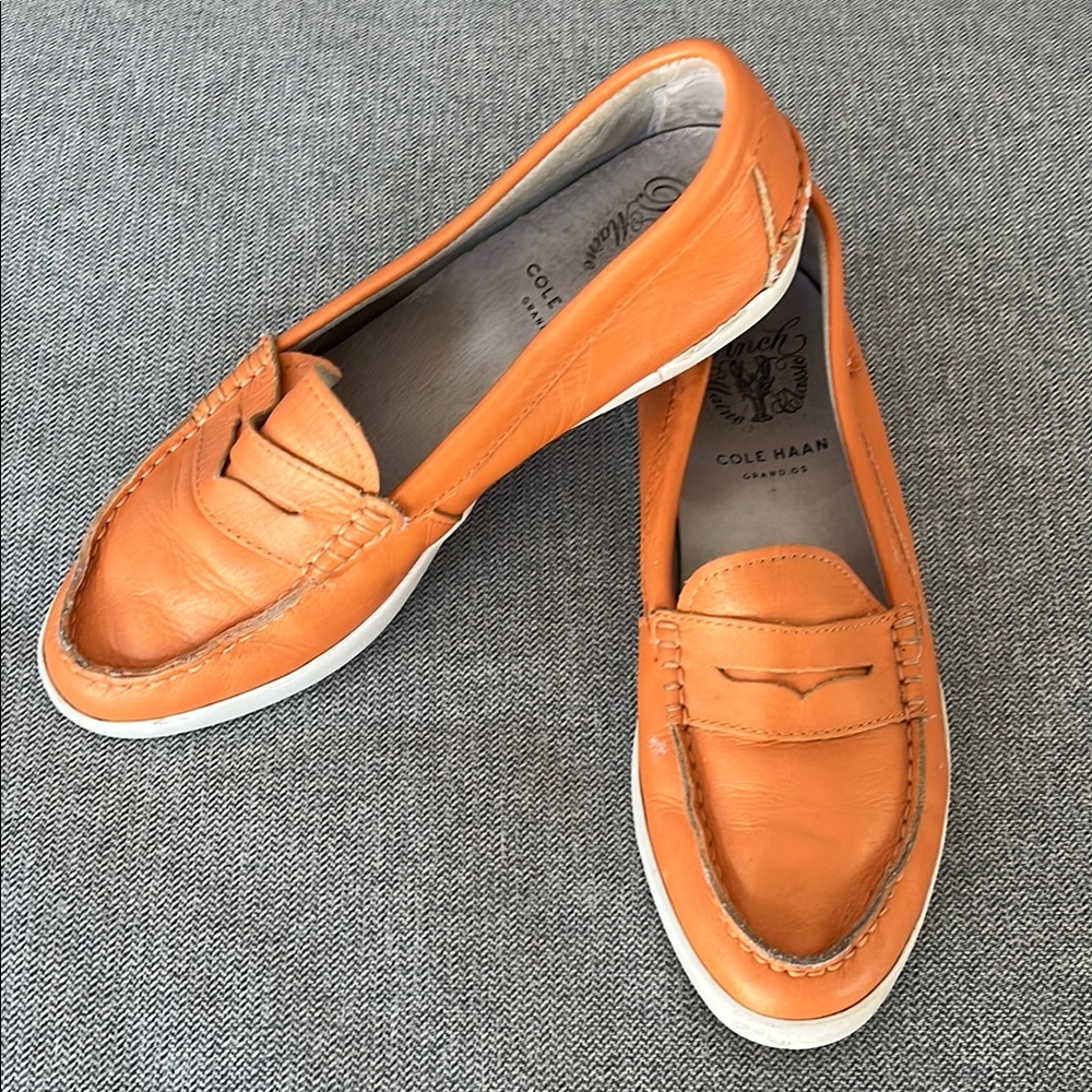 Cole Haan Orange Loafers